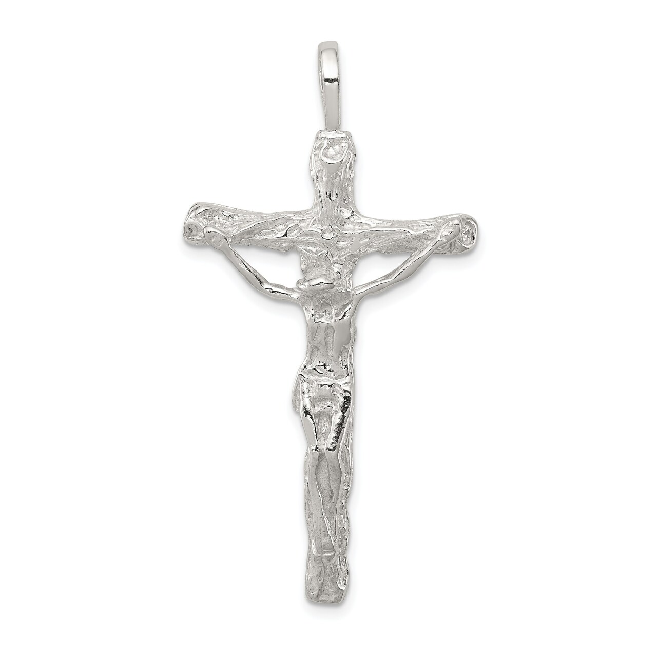 Sterling Silver Crucifix Pendant Religious Jewelry 49.3mm x 25.3mm